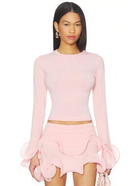 Sid Neigum Wave Sleeve Bamboo Top in Powder Pink